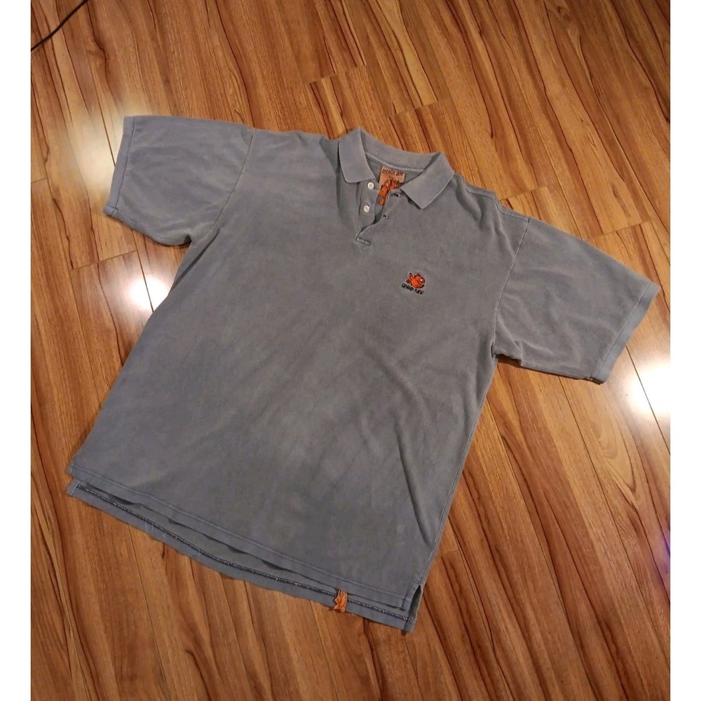 Vintage Pirana Joe Polo Shirt Men's XL Blue‎ Cotton Short Sleeve Embroidery Vtg